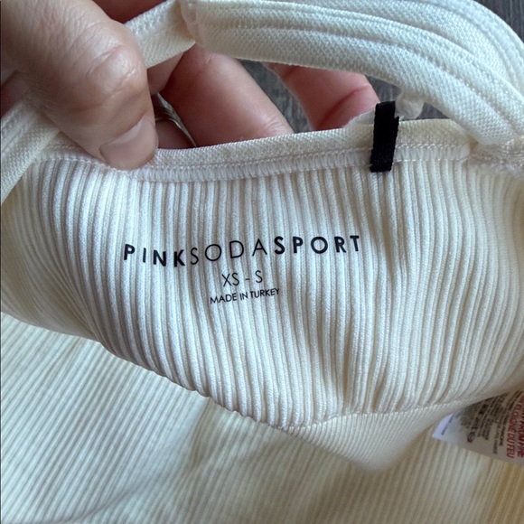 Cream Ribbed Sports Bra - Picture 3 of 3